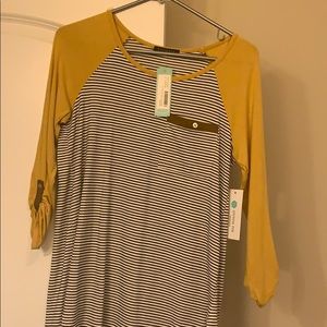 Mustard colored knit top from Stitch Fix